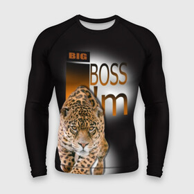 Мужской рашгард 3D с принтом Я Босс Im big boss в Новосибирске,  |  | Тематика изображения на принте: big boss | кружка с леопардом
купить | купить футболку boss | купить футболку босс | подарок начальнику | стильная футболка | футболка с леопардом купить | я босс | я начальник