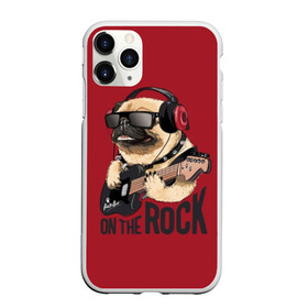 Чехол для iPhone 11 Pro Max матовый с принтом On the rock в Новосибирске, Силикон |  | Тематика изображения на принте: animal | black | breed | cool | dog | guitar | headphones | motto | music | pug | red | rock | rock star | slogan | text | гитара | девиз | животное | красный | крутой | мопс | музыка | наушники | очки | порода | рок | рок звезда | слоган | соба