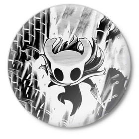 Значок с принтом Hollow Knight в Новосибирске,  металл | круглая форма, металлическая застежка в виде булавки | hollow knight | детская | для детей | игра | компьютерная игра | королевство | рыцарь | темный рыцарь | холлов кнайт | экшен