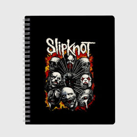 Тетрадь с принтом Slipknot в Новосибирске, 100% бумага | 48 листов, плотность листов — 60 г/м2, плотность картонной обложки — 250 г/м2. Листы скреплены сбоку удобной пружинной спиралью. Уголки страниц и обложки скругленные. Цвет линий — светло-серый
 | band | corey taylor | jim root | metal | mick thomson | music | official | альтернативный | глэм | готик | гранж | метал | музыка | пост | рок | хард