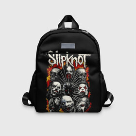 Детский рюкзак 3D с принтом Slipknot в Новосибирске, 100% полиэстер | лямки с регулируемой длиной, сверху петелька, чтобы рюкзак можно было повесить на вешалку. Основное отделение закрывается на молнию, как и внешний карман. Внутри дополнительный карман. По бокам два дополнительных кармашка | Тематика изображения на принте: band | corey taylor | jim root | metal | mick thomson | music | official | альтернативный | глэм | готик | гранж | метал | музыка | пост | рок | хард