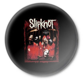 Значок с принтом Slipknot в Новосибирске,  металл | круглая форма, металлическая застежка в виде булавки | band | corey taylor | jim root | metal | mick thomson | music | official | альтернативный | глэм | готик | гранж | метал | музыка | пост | рок | слипкнот | хард