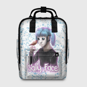 Женский рюкзак 3D с принтом Sally Face в Новосибирске, 100% полиэстер | лямки с регулируемой длиной, сверху ручки, чтобы рюкзак нести как сумку. Основное отделение закрывается на молнию, как и внешний карман. Внутри два дополнительных кармана, один из которых закрывается на молнию. По бокам два дополнительных кармашка, куда поместится маленькая бутылочка
 | game | horror | larry | logo | mask | new | sally face | sf | ангел | боке | волосы | гизмо | девид | девочка | игра | казнь | ларри | лицемер | логотип | мальчик | маска | мрачная | на лице | надпись | призраки | розовый