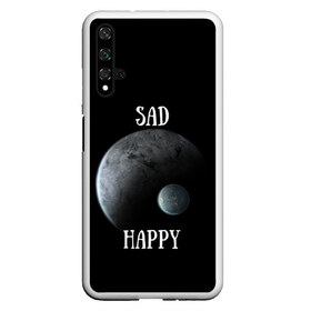 Чехол для Honor 20 с принтом Sad Happy в Новосибирске, Силикон | Область печати: задняя сторона чехла, без боковых панелей | Тематика изображения на принте: jesus | rap | грустный | джизус | джизус возрождение | джизус рэпер | джизус ты ювелир | мерч | музыка | реп | рэп | счастливый