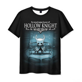 Мужская футболка 3D с принтом Hollow Knight в Новосибирске, 100% полиэфир | прямой крой, круглый вырез горловины, длина до линии бедер | hallownest | hollow knight | the knight | игры | компьютерная игра | реймер | рыцарь