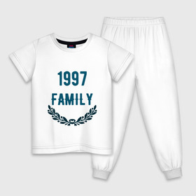 Детская пижама хлопок с принтом Family в Новосибирске, 100% хлопок |  брюки и футболка прямого кроя, без карманов, на брюках мягкая резинка на поясе и по низу штанин
 | 1997 | 1997 family | family | jesus | rap | грустный | джизус | джизус возрождение | джизус рэпер | джизус ты ювелир | мерч | музыка | реп | рэп | семья | счастливый