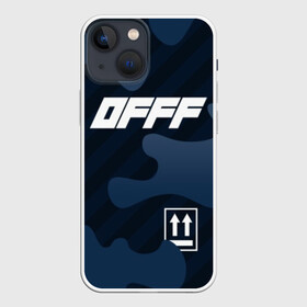 Чехол для iPhone 13 mini с принтом OFFF в Новосибирске,  |  | abloh | black | logo | of white | off | off white | offwhite | paint | street | trend | virgil | wear | white | бренд | вайт | лого | мода | офвайт | офф | офф вайт | оффвайт | символ | стритвир | тренд | уличная