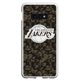 Чехол для Samsung S10E с принтом Los Angeles Lakers Camo в Новосибирске, Силикон | Область печати: задняя сторона чехла, без боковых панелей | camo | lakers | los angeles lakers | nba | баскетбол | камуфляж | лос анджелес лейкерс | нба | спорт | хаки