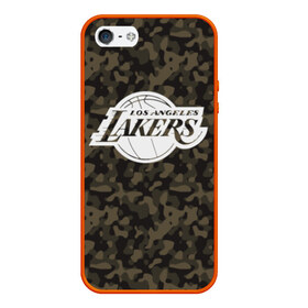 Чехол для iPhone 5/5S матовый с принтом Los Angeles Lakers Camo в Новосибирске, Силикон | Область печати: задняя сторона чехла, без боковых панелей | camo | lakers | los angeles lakers | nba | баскетбол | камуфляж | лос анджелес лейкерс | нба | спорт | хаки