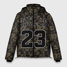 Мужская зимняя куртка 3D с принтом Chicago Bulls 23 Camo в Новосибирске, верх — 100% полиэстер; подкладка — 100% полиэстер; утеплитель — 100% полиэстер | длина ниже бедра, свободный силуэт Оверсайз. Есть воротник-стойка, отстегивающийся капюшон и ветрозащитная планка. 

Боковые карманы с листочкой на кнопках и внутренний карман на молнии. | Тематика изображения на принте: bulls | camo | chicago | chicago bulls | nba | баскетбол | буллз | камуфляж | нба | спорт | хаки | чикаго | чикаго буллз