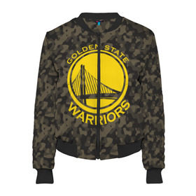 Женский бомбер 3D с принтом Golden State Warriors camo в Новосибирске, 100% полиэстер | застегивается на молнию, по бокам два кармана без застежек, мягкие манжеты, по низу бомбера и на воротнике — эластичная резинка | golden state | golden state warriors | nba | warriors | баскетбол | голден стэйт | голден стэйт уорриорз | камуфляж | нба | спорт | уорриорз camo | хаки