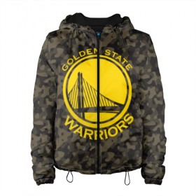 Женская куртка 3D с принтом Golden State Warriors camo в Новосибирске, ткань верха — 100% полиэстер, подклад — флис | прямой крой, подол и капюшон оформлены резинкой с фиксаторами, два кармана без застежек по бокам, один большой потайной карман на груди. Карман на груди застегивается на липучку | Тематика изображения на принте: golden state | golden state warriors | nba | warriors | баскетбол | голден стэйт | голден стэйт уорриорз | камуфляж | нба | спорт | уорриорз camo | хаки