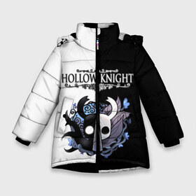 Зимняя куртка для девочек 3D с принтом Hollow Knight (Black & White) в Новосибирске, ткань верха — 100% полиэстер; подклад — 100% полиэстер, утеплитель — 100% полиэстер. | длина ниже бедра, удлиненная спинка, воротник стойка и отстегивающийся капюшон. Есть боковые карманы с листочкой на кнопках, утяжки по низу изделия и внутренний карман на молнии. 

Предусмотрены светоотражающий принт на спинке, радужный светоотражающий элемент на пуллере молнии и на резинке для утяжки. | game | hollow knight | hollow knight godmaster | hollow knight map | hollow knight ps4 | silksong | белый | зот могучий | игра | карта | королевство | метроидвания | полый король | приключения букашек | халлоунест | холлоу кнайт | черный