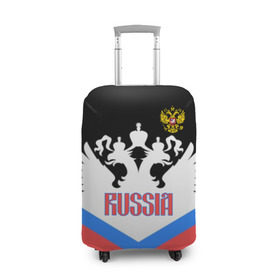 Чехол для чемодана 3D с принтом HOCKEY RUSSIA в Новосибирске, 86% полиэфир, 14% спандекс | двустороннее нанесение принта, прорези для ручек и колес | hockey | russia | sport | герб | надписи | россия | сборная хоккея | символика | спорт | спортсмен | триколор | форма | хоккей | чемпионат | я русский