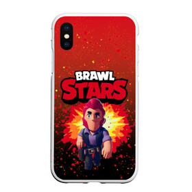 Чехол для iPhone XS Max матовый с принтом Brawl Stars Colt в Новосибирске, Силикон | Область печати: задняя сторона чехла, без боковых панелей | boom | brawl | brawl st | brawl stars | colt | logo | map | mobo | pattern | poco | shelly | stars | бравл | взрыв | игра | игры | карта | кольт | лого | мобильные игры | патерн | паттерн | поко | старс | шелли