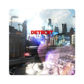 Магнит виниловый Квадрат с принтом DETROIT:BECOME HUMAN в Новосибирске, полимерный материал с магнитным слоем | размер 9*9 см, закругленные углы | action | ai | android | connor | dbhpk19 | detroit become human | game | rk 800 | rk 900 | андроиды | детектив | игра | игры | интерактивное кино | кара | коннор | логотип | маркус | роботы | фирменный стиль | экшн