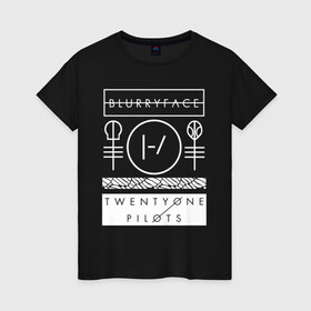 Женская футболка хлопок с принтом TWENTY ONE PILOTS (TOP) в Новосибирске, 100% хлопок | прямой крой, круглый вырез горловины, длина до линии бедер, слегка спущенное плечо | 21 pilots | 21p | bandito | blurryface | chlorine | joshua | music | ned | rock | top | trench | twenty one pilots | tyler | бандито | группа | музыка | нэд | рок | тренч