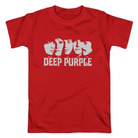 Мужская футболка хлопок с принтом Deep Purple в Новосибирске, 100% хлопок | прямой крой, круглый вырез горловины, длина до линии бедер, слегка спущенное плечо. | британская | джон лорд | иэн пейс | крис кёртис | ричи блэкмор | рок группа | хард рок