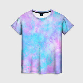 Женская футболка 3D с принтом Мрамор Tie Dye в Новосибирске, 100% полиэфир ( синтетическое хлопкоподобное полотно) | прямой крой, круглый вырез горловины, длина до линии бедер | tie dye | летняя футболка | розовый | синий | тай дай | фиолетовый | яркая футболка