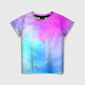 Детская футболка 3D с принтом Лето в Новосибирске, 100% гипоаллергенный полиэфир | прямой крой, круглый вырез горловины, длина до линии бедер, чуть спущенное плечо, ткань немного тянется | Тематика изображения на принте: tie dye | tie dye футболка | летняя футболка | розовый | синий | тай дай | тай дай футболка | фиолетовый | яркая футболка