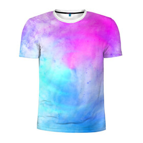 Мужская футболка 3D спортивная с принтом Лето в Новосибирске, 100% полиэстер с улучшенными характеристиками | приталенный силуэт, круглая горловина, широкие плечи, сужается к линии бедра | tie dye | tie dye футболка | летняя футболка | розовый | синий | тай дай | тай дай футболка | фиолетовый | яркая футболка