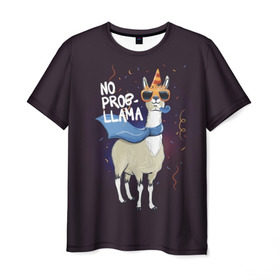 Мужская футболка 3D с принтом No prob-llama в Новосибирске, 100% полиэфир | прямой крой, круглый вырез горловины, длина до линии бедер | Тематика изображения на принте: лама
lama
вечеринка
тусовка
party
нет проблем