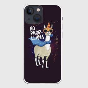 Чехол для iPhone 13 mini с принтом No prob llama в Новосибирске,  |  | Тематика изображения на принте: лама
lama
вечеринка
тусовка
party
нет проблем