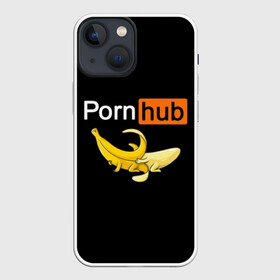 Чехол для iPhone 13 mini с принтом PORN HUB в Новосибирске,  |  | банан | бананы | логотип | пошлое