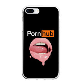 Чехол для iPhone 7Plus/8 Plus матовый с принтом PORN HUB в Новосибирске, Силикон | Область печати: задняя сторона чехла, без боковых панелей | губы | логотип | пошлое