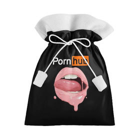 Подарочный 3D мешок с принтом PORN HUB в Новосибирске, 100% полиэстер | Размер: 29*39 см | губы | логотип | пошлое