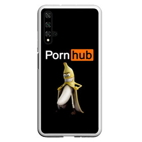 Чехол для Honor 20 с принтом PORN HUB в Новосибирске, Силикон | Область печати: задняя сторона чехла, без боковых панелей | Тематика изображения на принте: банан | логотип | пошлое