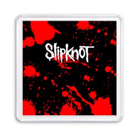 Магнит 55*55 с принтом Slipknot (2) в Новосибирске, Пластик | Размер: 65*65 мм; Размер печати: 55*55 мм | horror | music | not | rock | slipk | slipknot | кровь | музыка | рок | слипкнот | ужасы