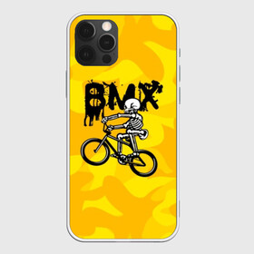 Чехол для iPhone 12 Pro с принтом BMX в Новосибирске, силикон | область печати: задняя сторона чехла, без боковых панелей | bike | bmx | bones | extreme | skeleton | skull | sport | велосипед | скелет | спорт | череп | экстрим