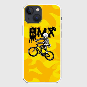 Чехол для iPhone 13 mini с принтом BMX в Новосибирске,  |  | bike | bmx | bones | extreme | skeleton | skull | sport | велосипед | скелет | спорт | череп | экстрим