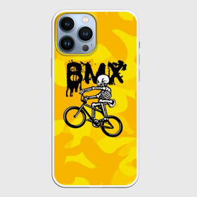 Чехол для iPhone 13 Pro Max с принтом BMX в Новосибирске,  |  | bike | bmx | bones | extreme | skeleton | skull | sport | велосипед | скелет | спорт | череп | экстрим