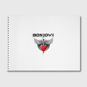 Альбом для рисования с принтом Bon Jovi в Новосибирске, 100% бумага
 | матовая бумага, плотность 200 мг. | bon jovi | бон джови | музыка | музыкальная группа | песни | рок | рок группа | рокгруппа