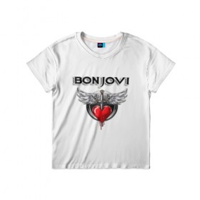 Детская футболка 3D с принтом Bon Jovi в Новосибирске, 100% гипоаллергенный полиэфир | прямой крой, круглый вырез горловины, длина до линии бедер, чуть спущенное плечо, ткань немного тянется | bon jovi | бон джови | музыка | музыкальная группа | песни | рок | рок группа | рокгруппа