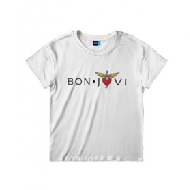 Детская футболка 3D с принтом Bon Jovi в Новосибирске, 100% гипоаллергенный полиэфир | прямой крой, круглый вырез горловины, длина до линии бедер, чуть спущенное плечо, ткань немного тянется | bon jovi | бон джови | музыка | музыкальная группа | песни | рок | рок группа | рокгруппа