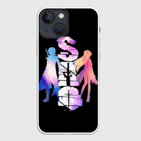 Чехол для iPhone 13 mini с принтом Мастера Меча Онлайн в Новосибирске,  |  | 2022 | anime | art | asuna | k on | kirito | online | sao | sword | адзуса | аниме | асуна | битер | кирито | манга | мастера | меча | мио | молния | муги | онлайн | чёрный мечник | юи