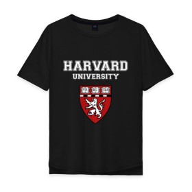 Мужская футболка хлопок Oversize с принтом Harvard University_форма в Новосибирске, 100% хлопок | свободный крой, круглый ворот, “спинка” длиннее передней части | harvard university | гарвард | колледж | образование | студенты | сша | университет | школа