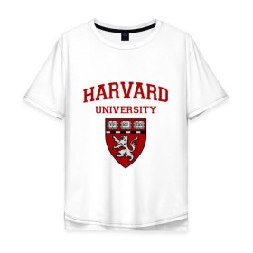 Мужская футболка хлопок Oversize с принтом Harvard University_форма в Новосибирске, 100% хлопок | свободный крой, круглый ворот, “спинка” длиннее передней части | Тематика изображения на принте: harvard university | гарвард | колледж | образование | студенты | сша | университет | школа