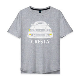 Мужская футболка хлопок Oversize с принтом Toyota Cresta JZX100 в Новосибирске, 100% хлопок | свободный крой, круглый ворот, “спинка” длиннее передней части | cresta jzx100 | jzx100 | toyota | toyota cresta | toyota cresta jzx100