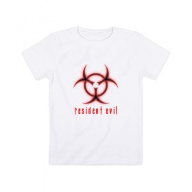 Детская футболка хлопок с принтом Resident Evil в Новосибирске, 100% хлопок | круглый вырез горловины, полуприлегающий силуэт, длина до линии бедер | Тематика изображения на принте: 