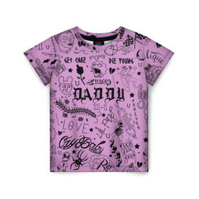 Детская футболка 3D с принтом Lil Peep Tattoo в Новосибирске, 100% гипоаллергенный полиэфир | прямой крой, круглый вырез горловины, длина до линии бедер, чуть спущенное плечо, ткань немного тянется | come over when youre sober | cry baby | emo | hip hop | lil | lil peep | lil pip | lill pip | new school | tattoo | xxxtentacion | лил пип | реп | рэп | татуировки | татухи | хип хоп | хипхоп