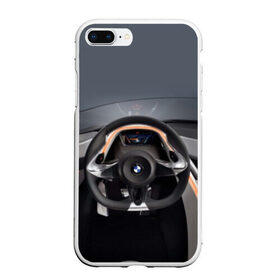 Чехол для iPhone 7Plus/8 Plus матовый с принтом BMW в Новосибирске, Силикон | Область печати: задняя сторона чехла, без боковых панелей | bmw | car | car interior | steering | windshield | автомобиль | бмв | лобовое стекло | руль | салон