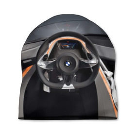 Шапка 3D с принтом BMW в Новосибирске, 100% полиэстер | универсальный размер, печать по всей поверхности изделия | bmw | car | car interior | steering | windshield | автомобиль | бмв | лобовое стекло | руль | салон