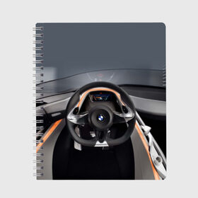 Тетрадь с принтом BMW в Новосибирске, 100% бумага | 48 листов, плотность листов — 60 г/м2, плотность картонной обложки — 250 г/м2. Листы скреплены сбоку удобной пружинной спиралью. Уголки страниц и обложки скругленные. Цвет линий — светло-серый
 | bmw | car | car interior | steering | windshield | автомобиль | бмв | лобовое стекло | руль | салон