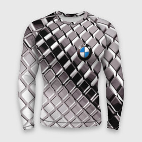 Мужской рашгард 3D с принтом BMW в Новосибирске,  |  | bmw | metal | pattern | prestige | бмв | металл | престиж | узор