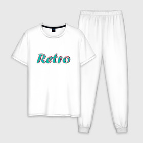 Мужская пижама хлопок с принтом Retro в Новосибирске, 100% хлопок | брюки и футболка прямого кроя, без карманов, на брюках мягкая резинка на поясе и по низу штанин
 | retro | ретро | ретро стиль