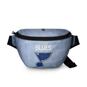 Поясная сумка 3D с принтом St. Louis Blues в Новосибирске, 100% полиэстер | плотная ткань, ремень с регулируемой длиной, внутри несколько карманов для мелочей, основное отделение и карман с обратной стороны сумки застегиваются на молнию | 